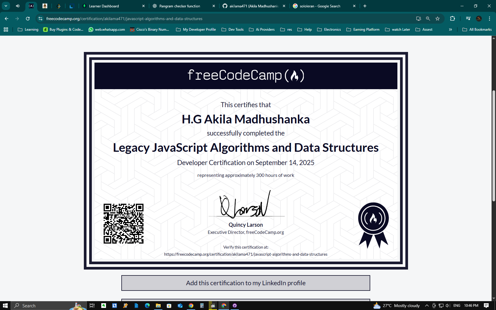 JavaScript Algorithms and Data Structures